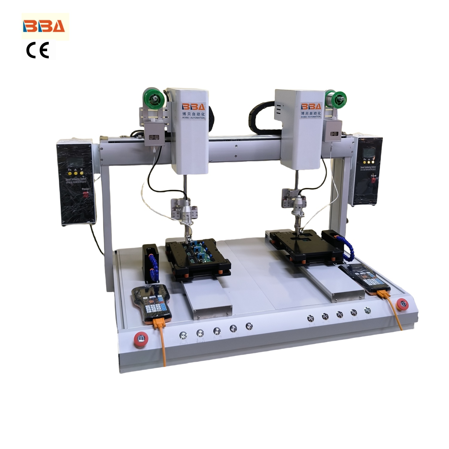 BBA Cartesian robotic soldering machine with Auto Wire Feeding for Wire Harness Welding, welding robot Benchtop style with Safety Cover, ideal for LED Soldering