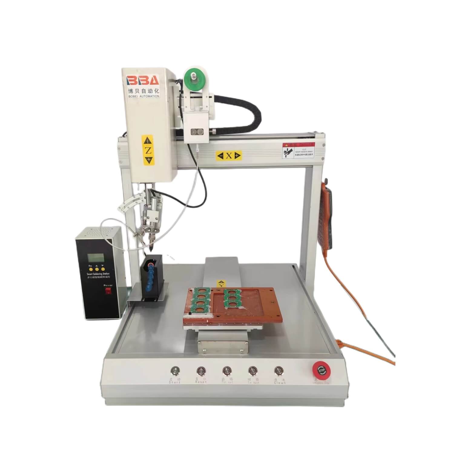 Advanced welding robot built with intelligent programming for precise soldering of electronic parts and flexible PCB manufacturing systems